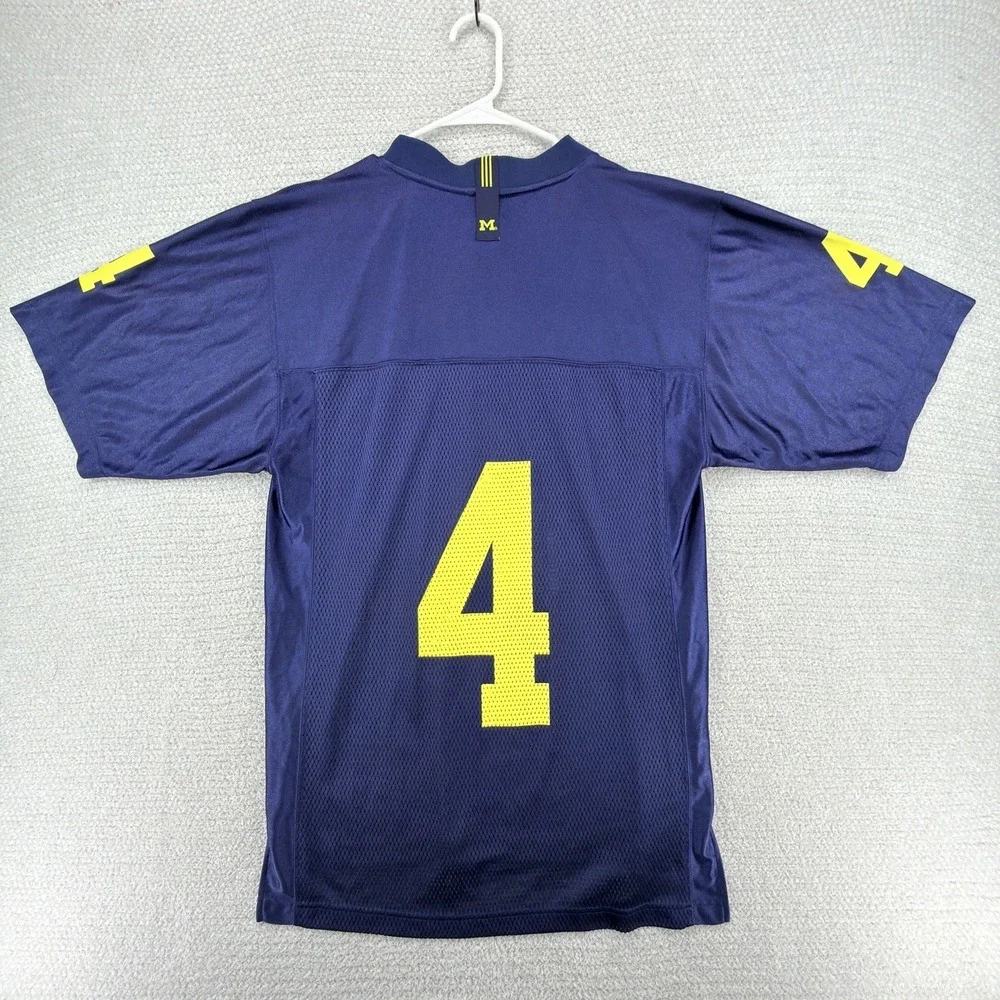 NEW Adidas University of‎ Michigan Wolverines #4 Football Jersey Mens Small Blue
